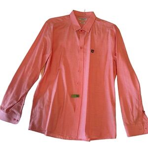 U.S. POLO Assn. - Men’s Botton Down Slim Fit Pink Salmon Shirt | X-LG | 31-32 L